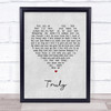 Lionel Ritchie Truly Grey Heart Song Lyric Print
