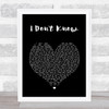 Lisa Hannigan I Don't Know Black Heart Song Lyric Print