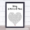 Lisa Loeb Stay (I Missed You) White Heart Song Lyric Print