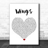 Little Mix Wings White Heart Song Lyric Print