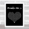 Lou Bega Mambo No. 5 Black Heart Song Lyric Print