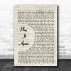 Luke Bryan Play It Again Vintage Script Song Lyric Print