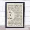 Luke Bryan Play It Again Vintage Script Song Lyric Print