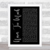 Luther Vandross Never Too Much Black Script Song Lyric Print