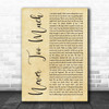 Luther Vandross Never Too Much Rustic Script Song Lyric Print