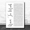 Luther Vandross Never Too Much White Script Song Lyric Print