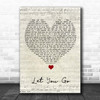 Machine Gun Kelly Let You Go Script Heart Song Lyric Print