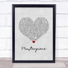 Madonna Masterpiece Grey Heart Song Lyric Print