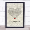 Madonna Masterpiece Script Heart Song Lyric Print
