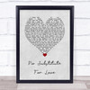 Madonna No Substitute For Love Grey Heart Song Lyric Print