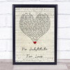 Madonna No Substitute For Love Script Heart Song Lyric Print