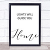 Coldplay Lights Will Guide You Home Song Lyric Music Wall Art Print