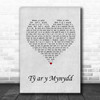 Maharishi T? ar y Mynydd Grey Heart Song Lyric Print