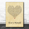 Maharishi T? ar y Mynydd Vintage Heart Song Lyric Print