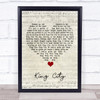 Majid Jordan King City Script Heart Song Lyric Print