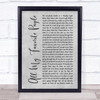 Maren Morris All My Favorite People Grey Rustic Script Song Lyric Print