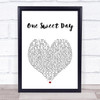 Mariah Carey One Sweet Day White Heart Song Lyric Print