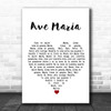 Marian Anderson Ave Maria White Heart Song Lyric Print