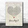 Marillion Beautiful Script Heart Song Lyric Print