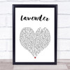 Marillion Lavender White Heart Song Lyric Print