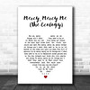 Marvin Gaye Mercy, Mercy Me (The Ecology) White Heart Song Lyric Print