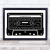 Matt Monro Portrait of My Love Black & White Music Cassette Tape Song Lyric Print