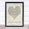 MC Hammer U Can't Touch This Script Heart Song Lyric Print