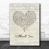 McAlmont & Butler Yes Script Heart Song Lyric Print