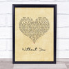 McAlmont & Butler Yes Vintage Heart Song Lyric Print