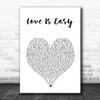 McFly Love Is Easy White Heart Song Lyric Print