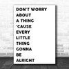 Bob Marley Don't Worry Song Lyric Music Wall Art Print