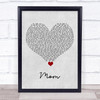 Meghan Trainor Mom Grey Heart Song Lyric Print