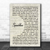 Memphis May Fire Speechless Vintage Script Song Lyric Print