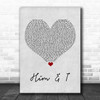 Merkules Him & I Grey Heart Song Lyric Print