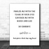 George Michael Kissing A Fool Song Lyric Music Wall Art Print