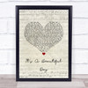 Michael Buble It's A Beautiful Day Script Heart Song Lyric Print Michael Buble It's A Beautiful Day Script Heart Song Lyric Print