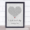 Michael Jackson I Just Can't Stop Loving You Grey Heart Song Lyric Print