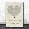 Michael Jackson I Just Can't Stop Loving You Script Heart Song Lyric Print