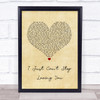 Michael Jackson I Just Can't Stop Loving You Vintage Heart Song Lyric Print