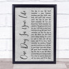 Michael Jackson One Day In Your Life Grey Rustic Script Song Lyric Print