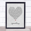 Michael Jackson Speechless Grey Heart Song Lyric Print