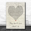 Michael Jackson They Don't Care About Us Script Heart Song Lyric Print