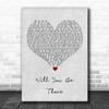 Michael Jackson Will You Be There Grey Heart Song Lyric Print