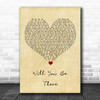 Michael Jackson Will You Be There Vintage Heart Song Lyric Print