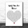 Michael Jackson Will You Be There White Heart Song Lyric Print