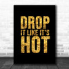 Black & Gold Drop It Like Its Hot Song Lyric Music Wall Art Print