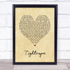 Michelle Williams Tightrope Vintage Heart Song Lyric Print