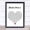 Milky Chance Stolen Dance White Heart Song Lyric Print