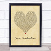 Modern Baseball Your Graduation Vintage Heart Song Lyric Print