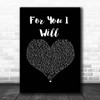 Monica For You I Will Black Heart Song Lyric Print